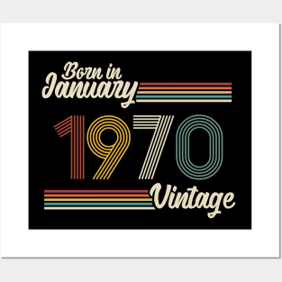 Vintage Born in January 1970 Posters and Art